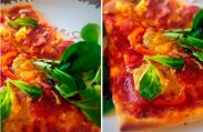 рецепт Пицца с салями, красным луком и сладким перцем