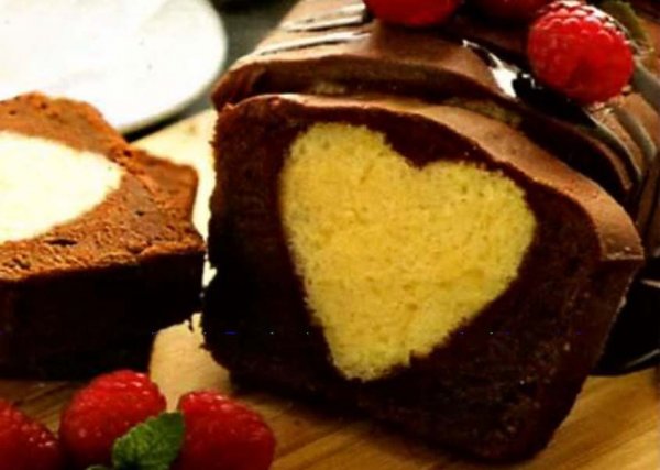 Шоколадный кекс с сердцем рецепт с фото
