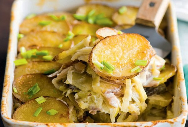 Картофельный гратен с грибами рецепт с фото