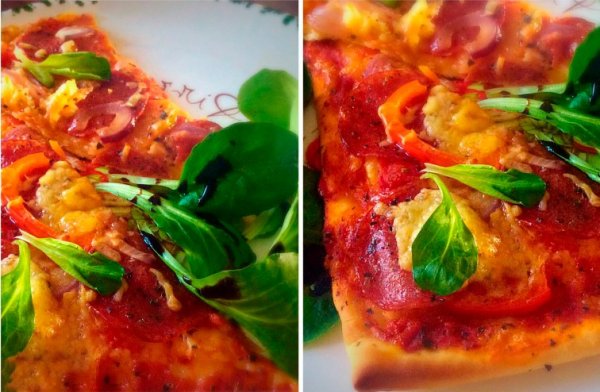 Пицца с салями, красным луком и сладким перцем рецепт с фото